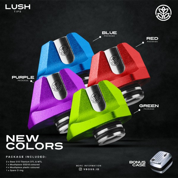 gambar Lush Tip warna red, ungu, green, biru